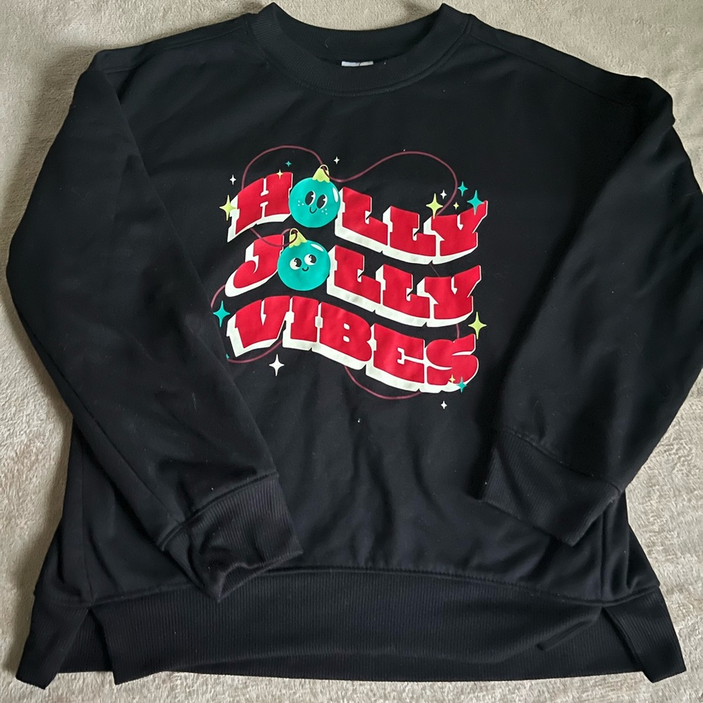 Black 'Holly Jolly Vibes' Sweater